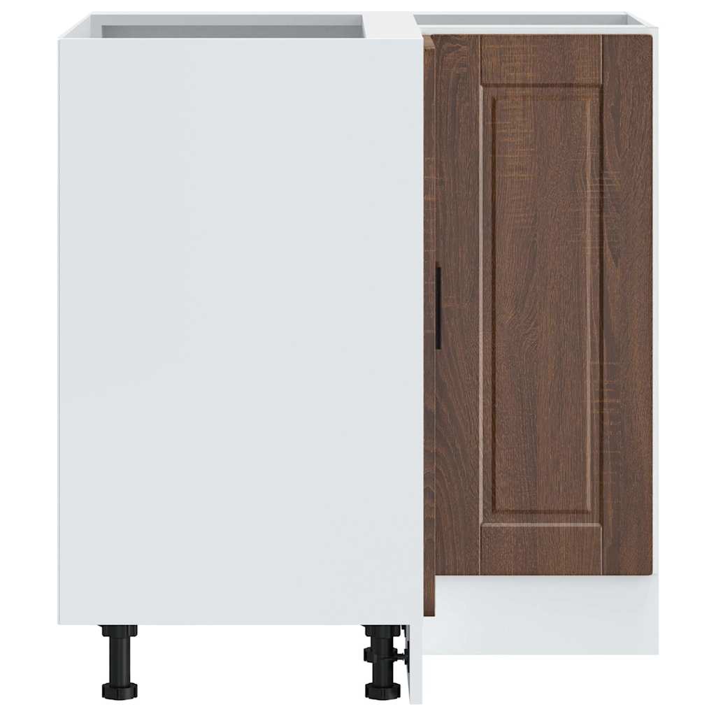 Kuhinjski kutni ormarić izgrađeno drvo - smeđi hrast, 1, 1x kutni ormar (2 vrata) 75 5 cm, x - number 7.