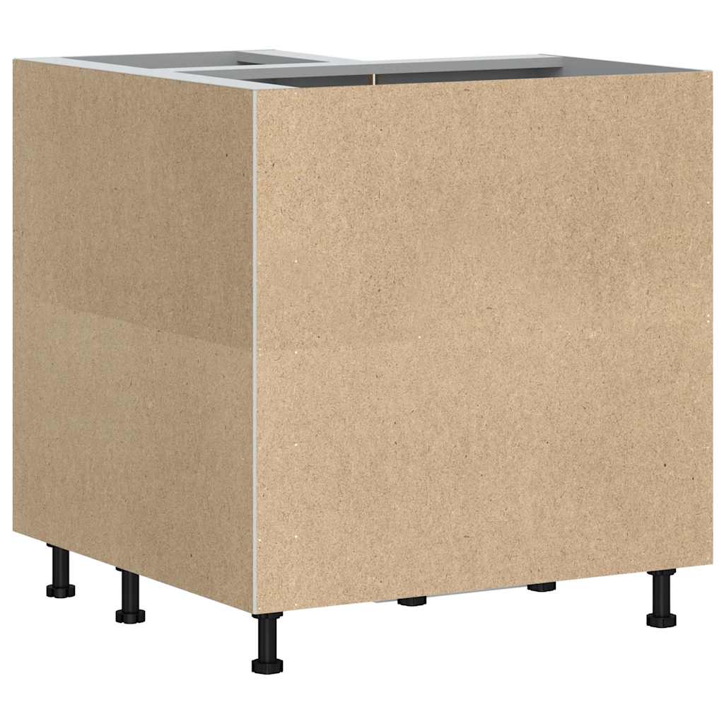 Kuhinjski kutni ormarić izgrađeno drvo - smeđi hrast, 1, 1x kutni ormar (2 vrata) 75 5 cm, x - number 8.