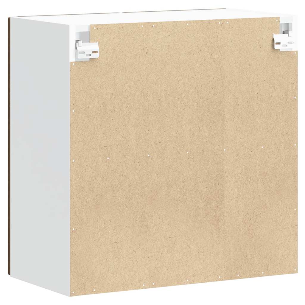 Køkkenvægskab med glasdør lucca brun egetræsfarve - brun eg, 1, 1x væghængt glasskab (2 låger) 60 cm, x - number 9.