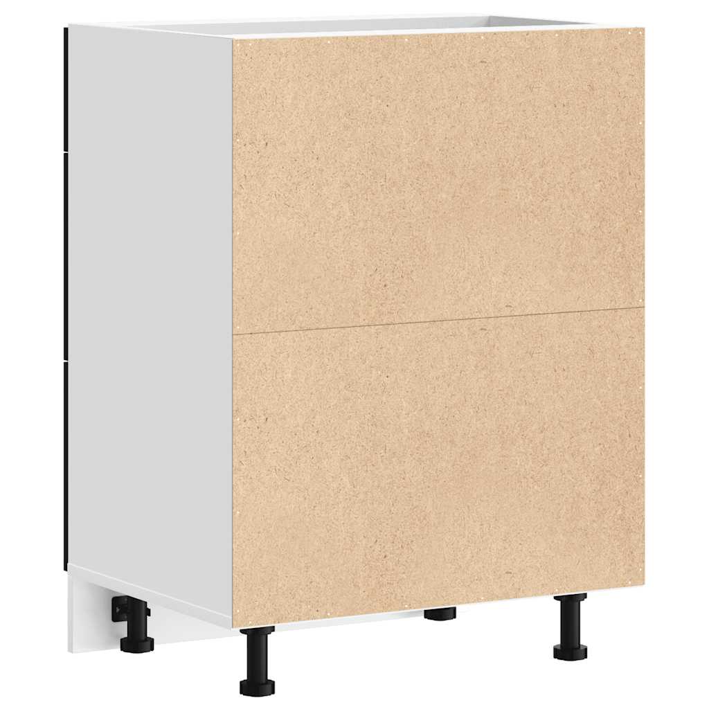 Køkkenunderskab konstrueret træ - sort, 1, 1x underskab (3 skuffer) 60 cm, x - number 7.