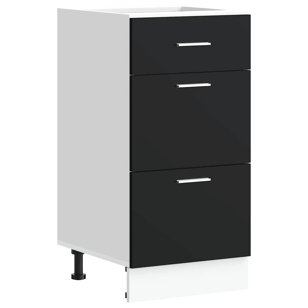 Ormar 40x46x81.5 cm izgrađeno drvo - crno, 1, donji ormar (3 ladice) 40 cm - number 2.