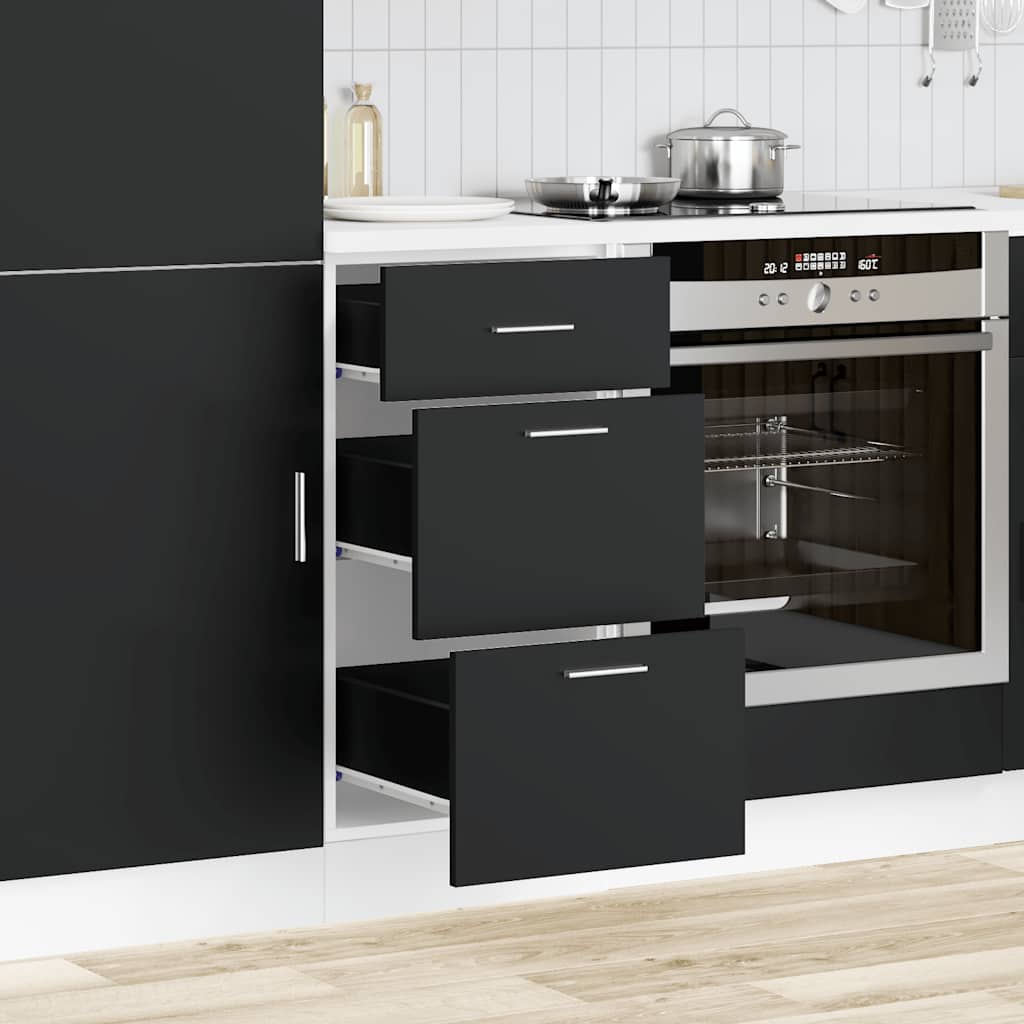 Ormar 40x46x81.5 cm izgrađeno drvo - crno, 1, donji ormar (3 ladice) 40 cm - number 3.