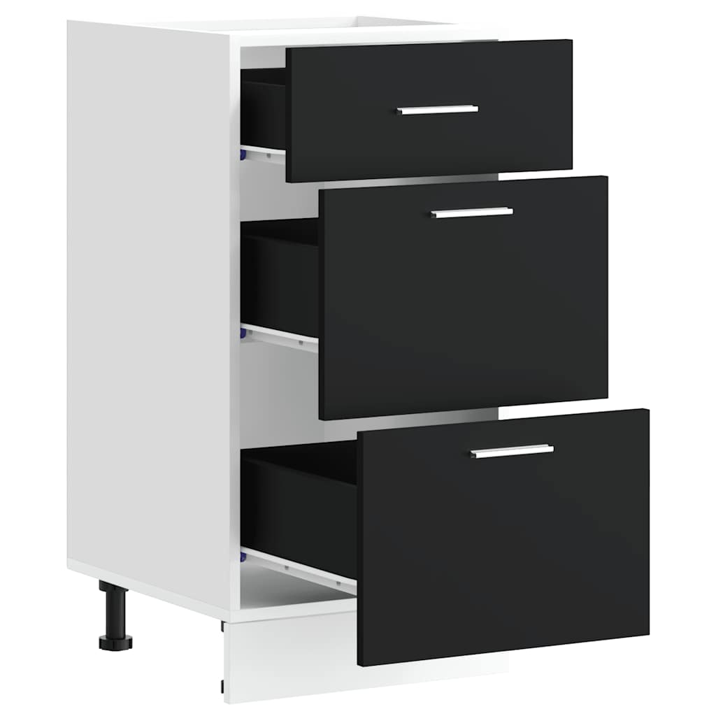 Ormar 40x46x81.5 cm izgrađeno drvo - crno, 1, donji ormar (3 ladice) 40 cm - number 5.