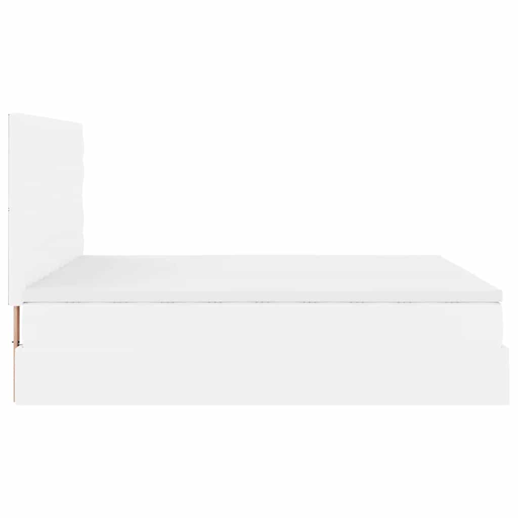 Osmannisk sengeramme med madras 180x200 cm kunstlæder hvid - number 11.