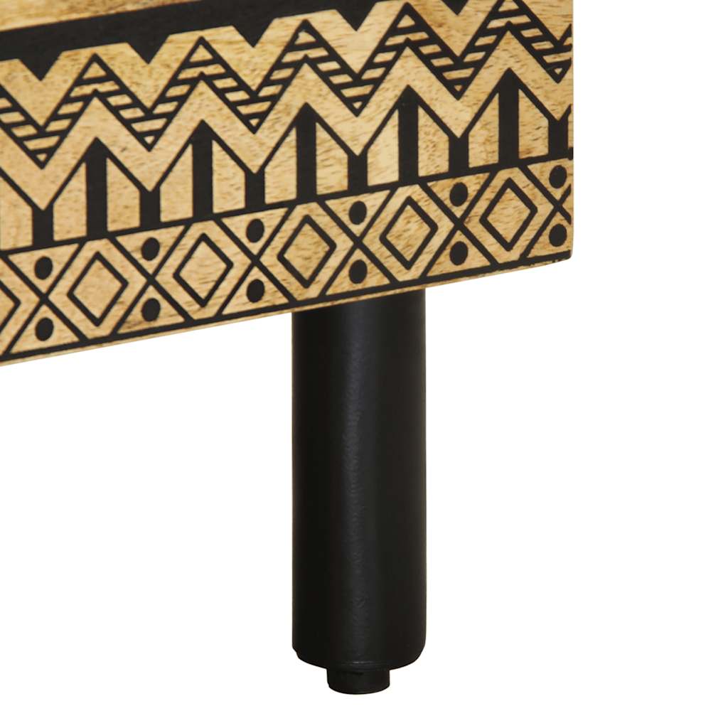 Noćni ormarić 40x33x46 cm puno grubo drvo manga crno - 1 - number 8.