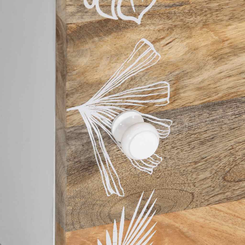 Sofabord 80x50x40 cm massivt - ooo 5, ooo 6, mango natur med hvidmalet skærm manipuleret træ metal - number 8.