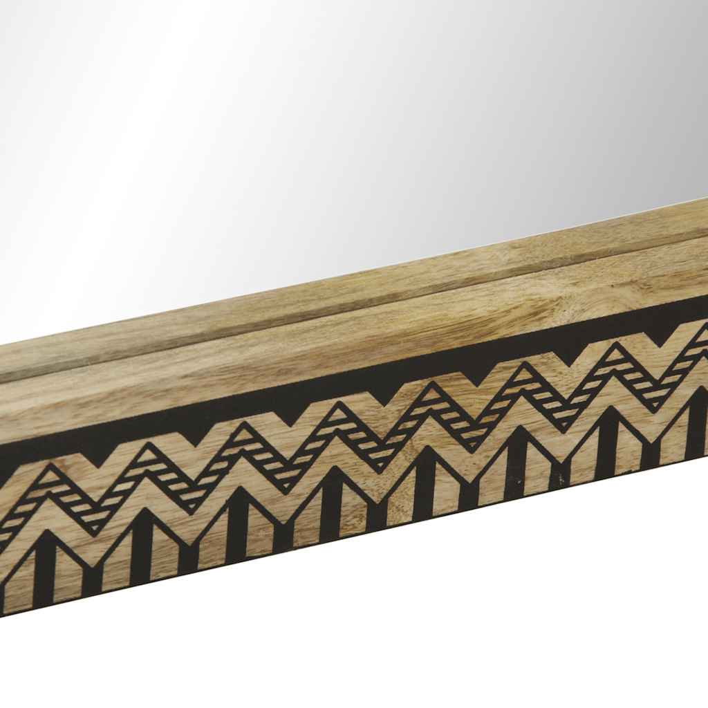 Lustro łazienkowe 50x70 cm i szkło - czarne, lite drewno mango + szkło, ooo 1 - number 6.