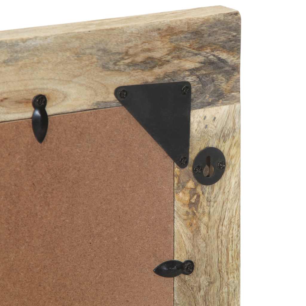 Lustro łazienkowe 50x70 cm i szkło - czarne, lite drewno mango + szkło, ooo 1 - number 8.