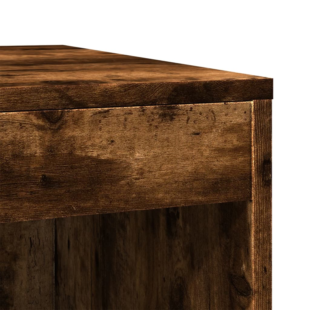 Cachette de toilettes bac à litière 47x59x42 cm bois construit - chêne fumé - number 7.