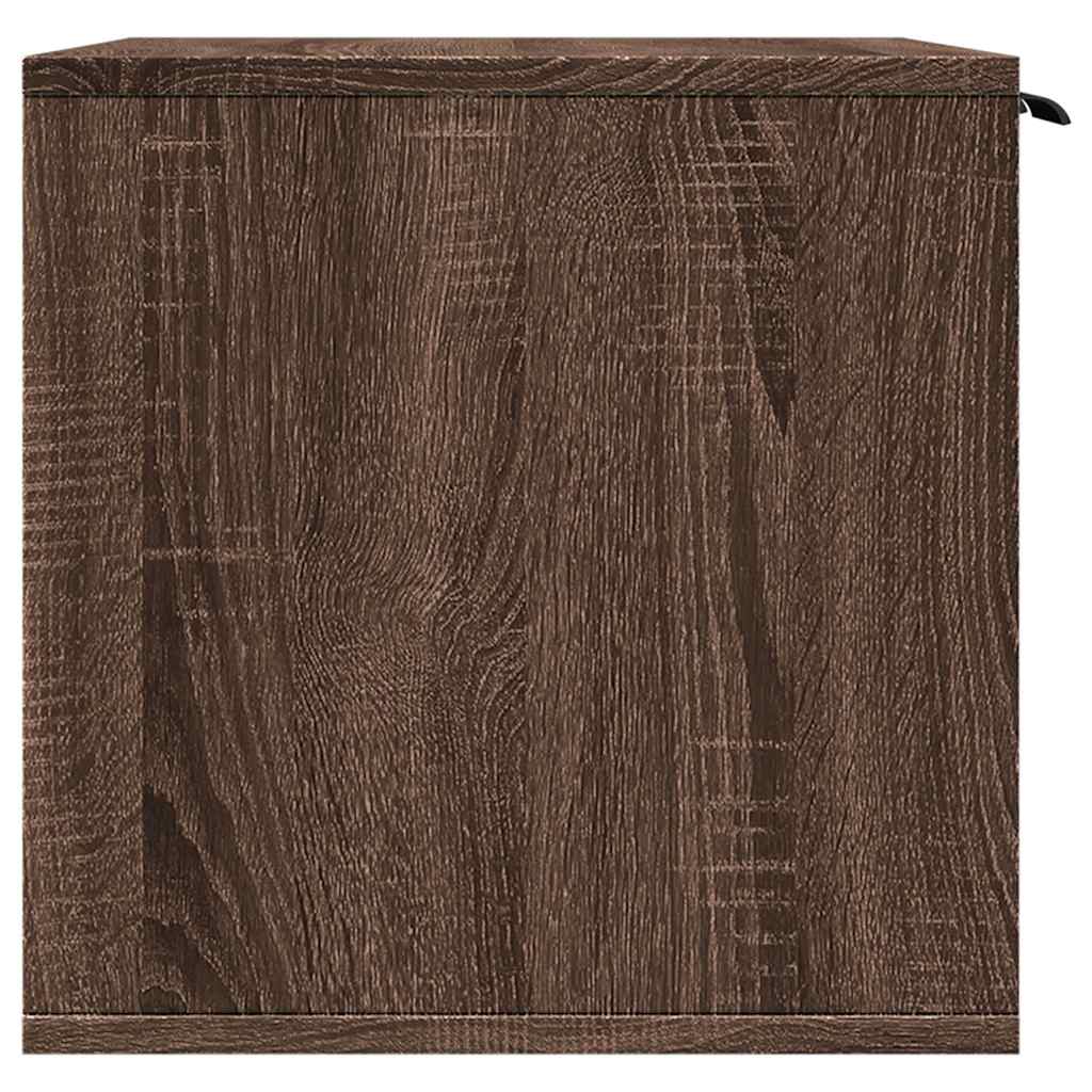 Cachette de toilette bac à litière construite en bois brun chêne - chêne brun, 60 x 40 x 40 cm - number 6.