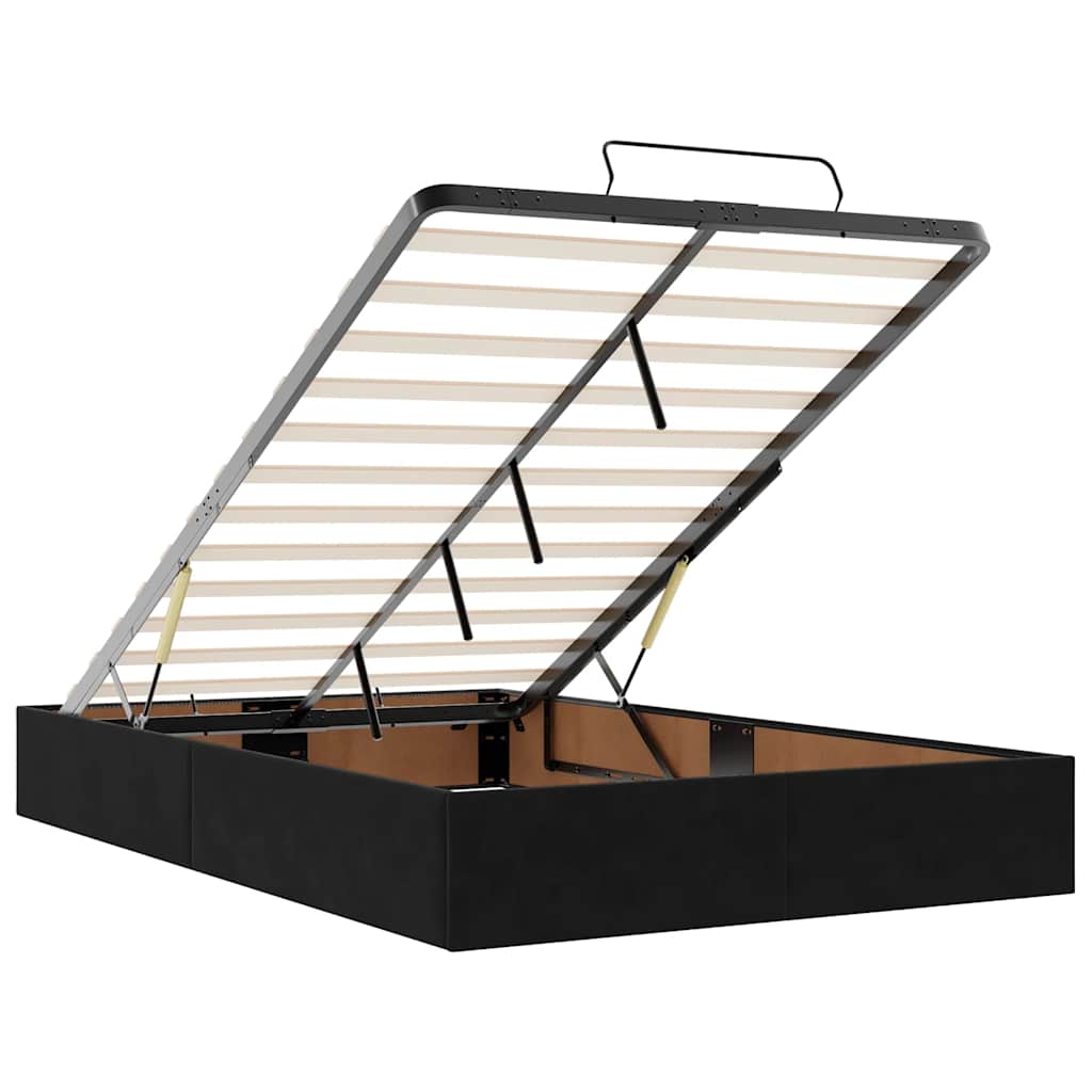 Osmannisk sengeramme med madrasser fløjl - sort, 120 x 200 cm, blok med firkanter - number 11.