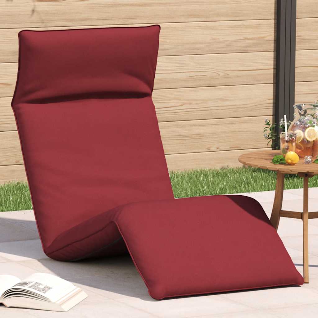 Sammenleggbar lounger 175x54x8,5 cm oxford stoff - vin rød, 1 - number 1.
