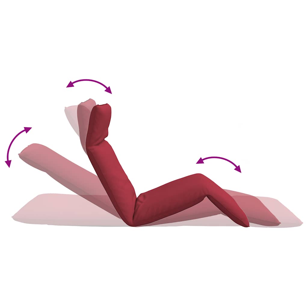 Sammenleggbar lounger 175x54x8,5 cm oxford stoff - vin rød, 1 - number 8.