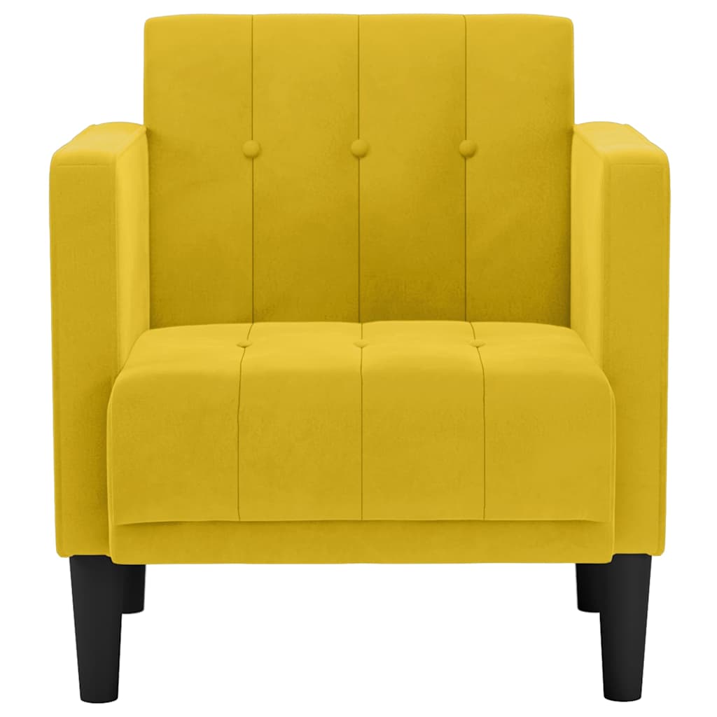 Sofastol z podłokietnikiem 53 cm aksamitu - żółty, 1 - number 3.