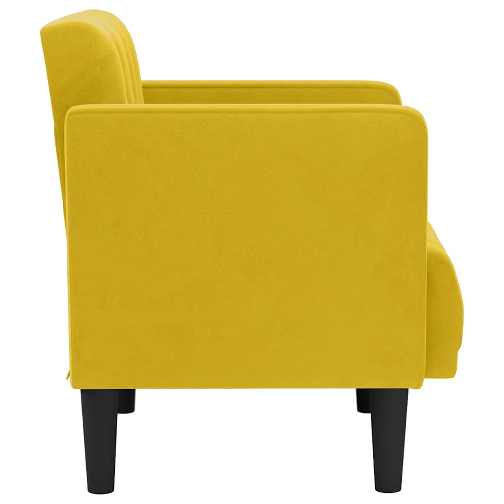Sofastol z podłokietnikiem 53 cm aksamitu - żółty, 1 - number 4.