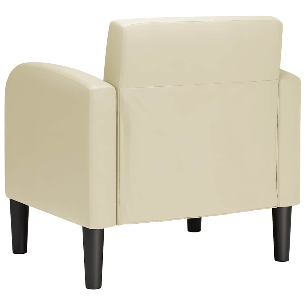 Sofastol med armlæn 54 cm kunstlæder cremefarvet - number 5.