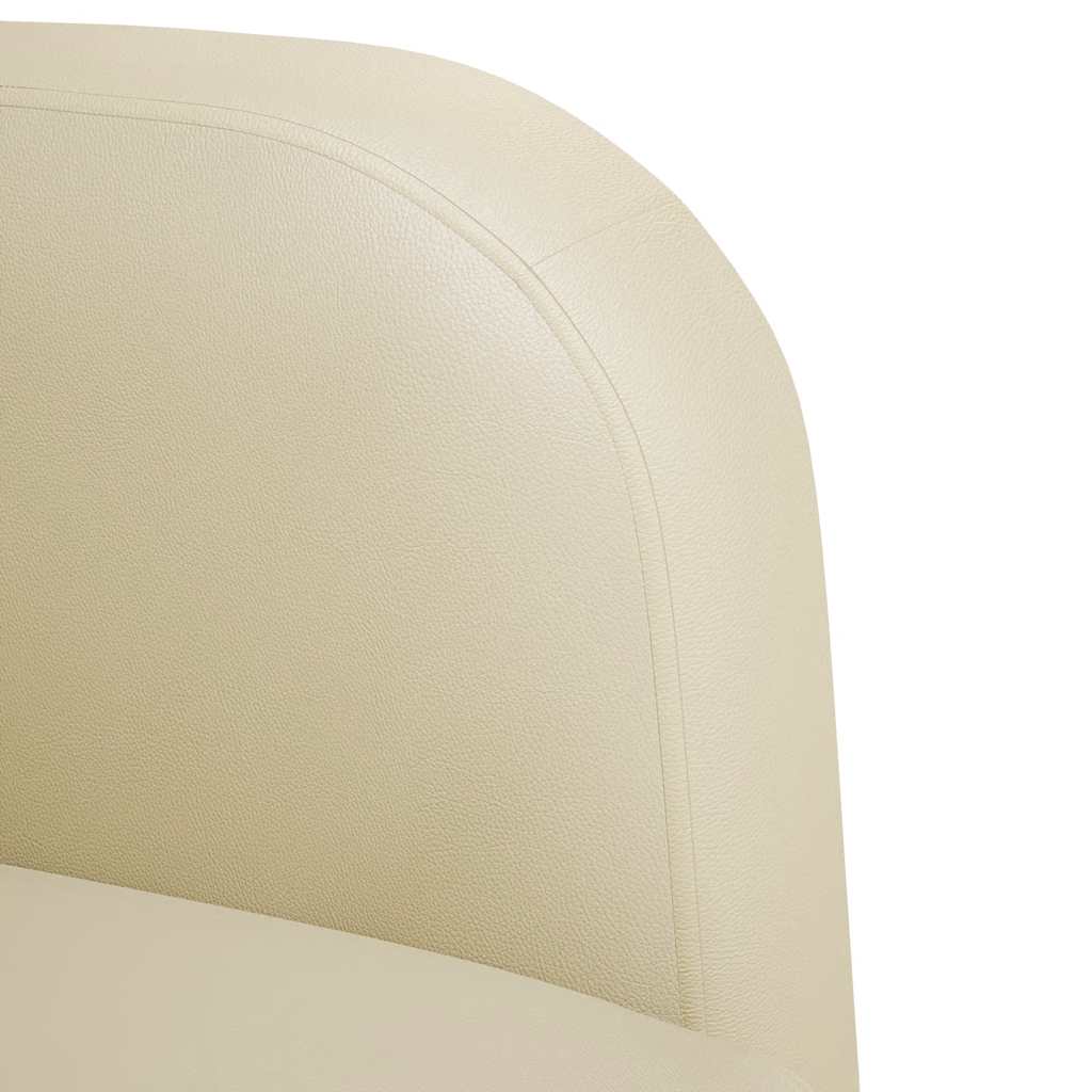 Sofastol med armlæn 54 cm kunstlæder cremefarvet - number 6.