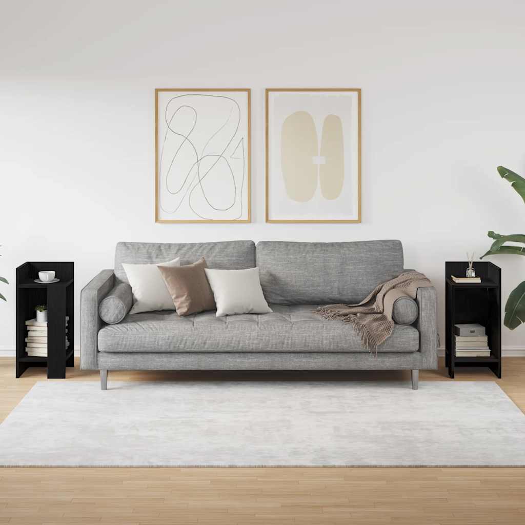 Sideborde stk med reol 25,5x27x60 cm - sort, 2 - number 3.