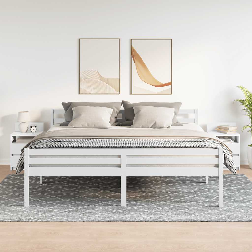 Sengeborde stk. med 2 skuffer 40x33x60 cm - hvid, 2 - number 3.