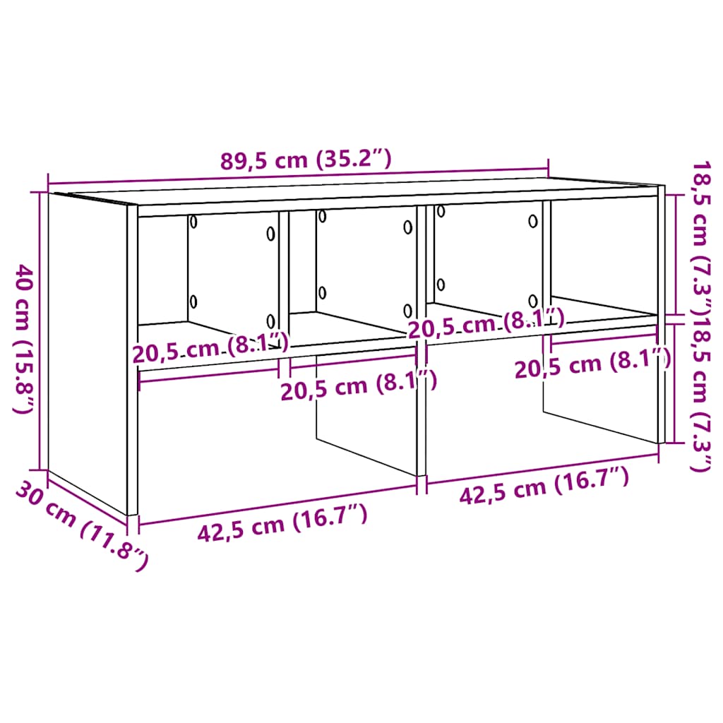 Shoe rack stackable 89.5x30x40 cm - white, 1 - number 9.
