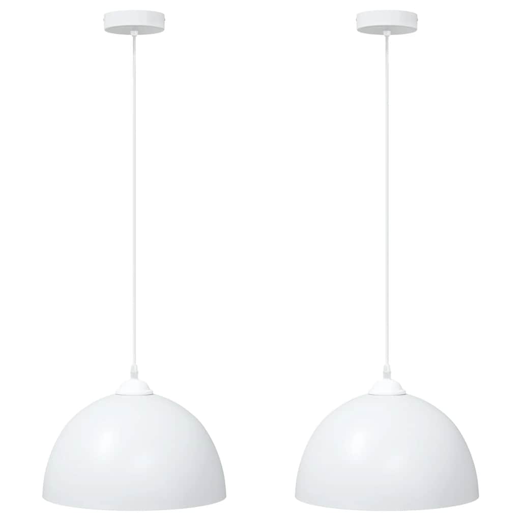 Pendant lights 2 pcs height adjustable e27 ø 30 cm metal - 1, white - number 2.