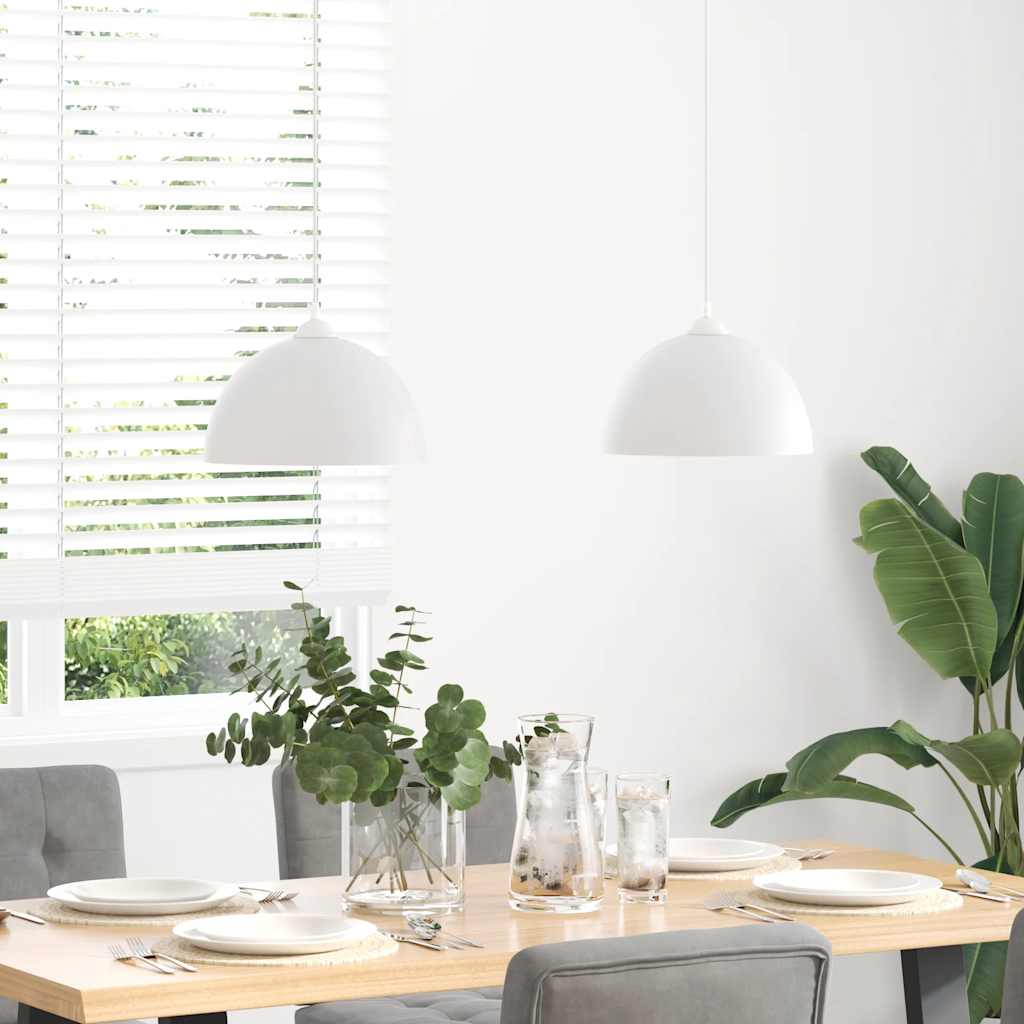 Pendant lights 2 pcs height adjustable e27 ø 30 cm metal - 1, white - number 3.