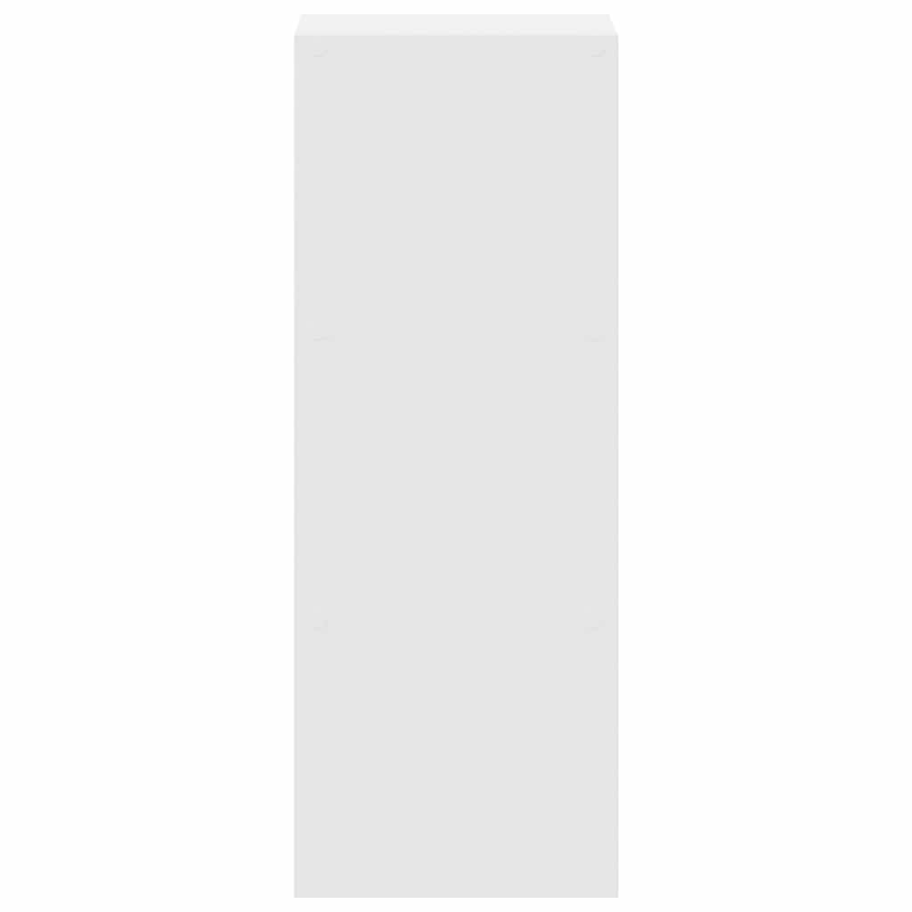 Bogreol stabelbar 30x30x80 cm konstrueret træ - hvid, 1, x - number 5.