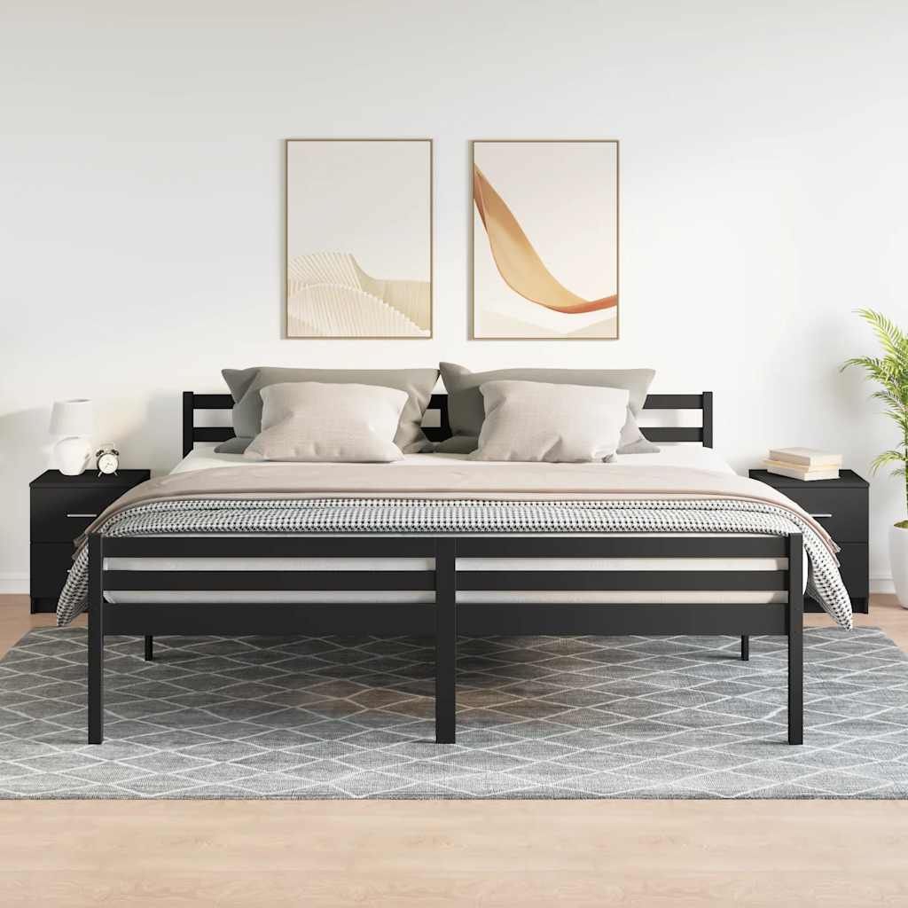 Stolovi za krevet 2 pcs. s 2 ladice 40x36x50 cm crne boje - number 3.