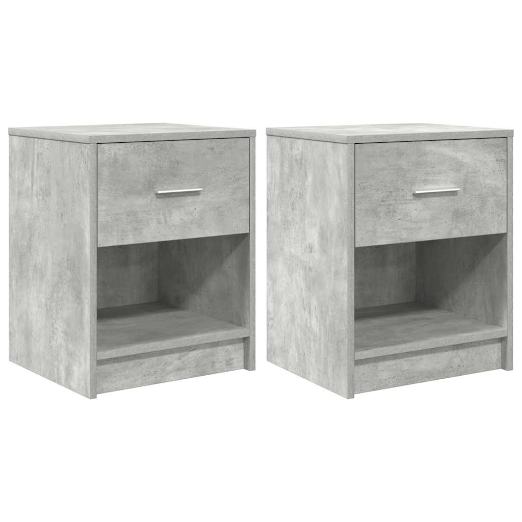 Bed tables pcs. with drawer 40x34x50 cm - concrete gray, 2 - number 2.