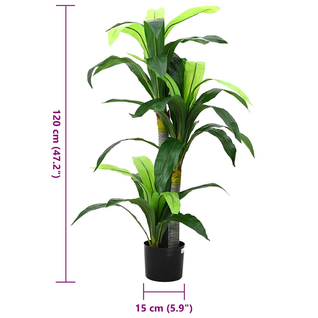 Dracaena bois artificiel 36 feuilles de 120 cm verts - number 5.