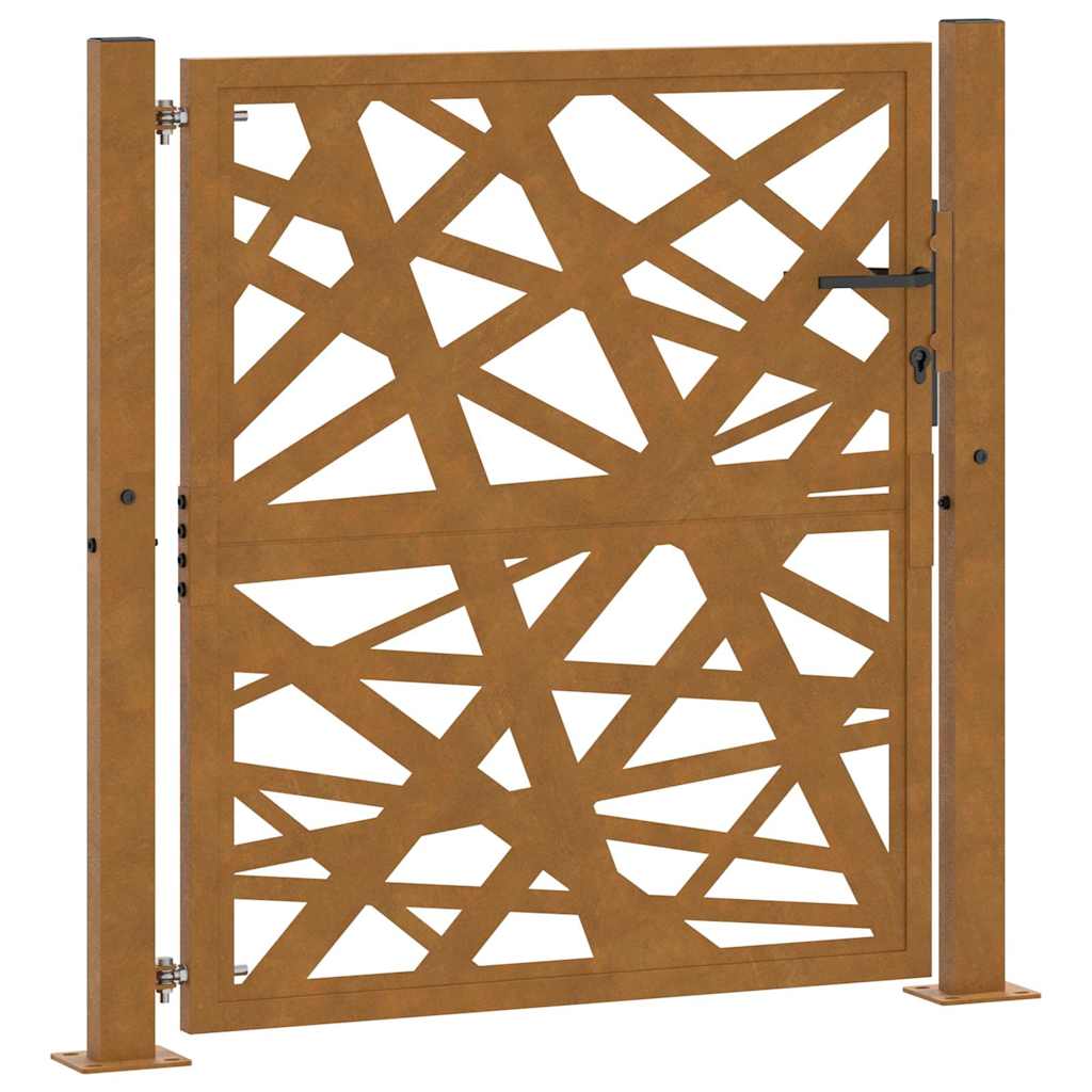 Garden gate corten čelik - opušteni čelik/smeđa, 105 x 105 cm, lagani dizajn - number 2.