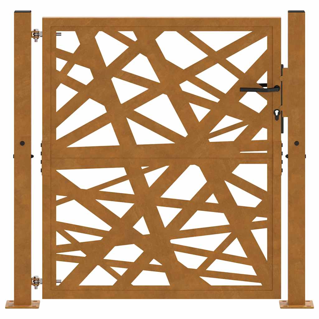 Garden gate corten čelik - opušteni čelik/smeđa, 105 x 105 cm, lagani dizajn - number 4.