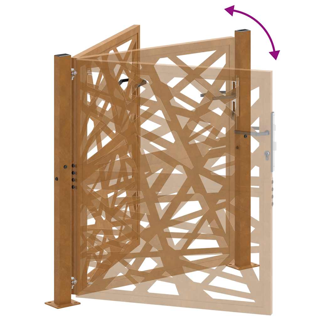 Garden gate corten čelik - opušteni čelik/smeđa, 105 x 105 cm, lagani dizajn - number 8.