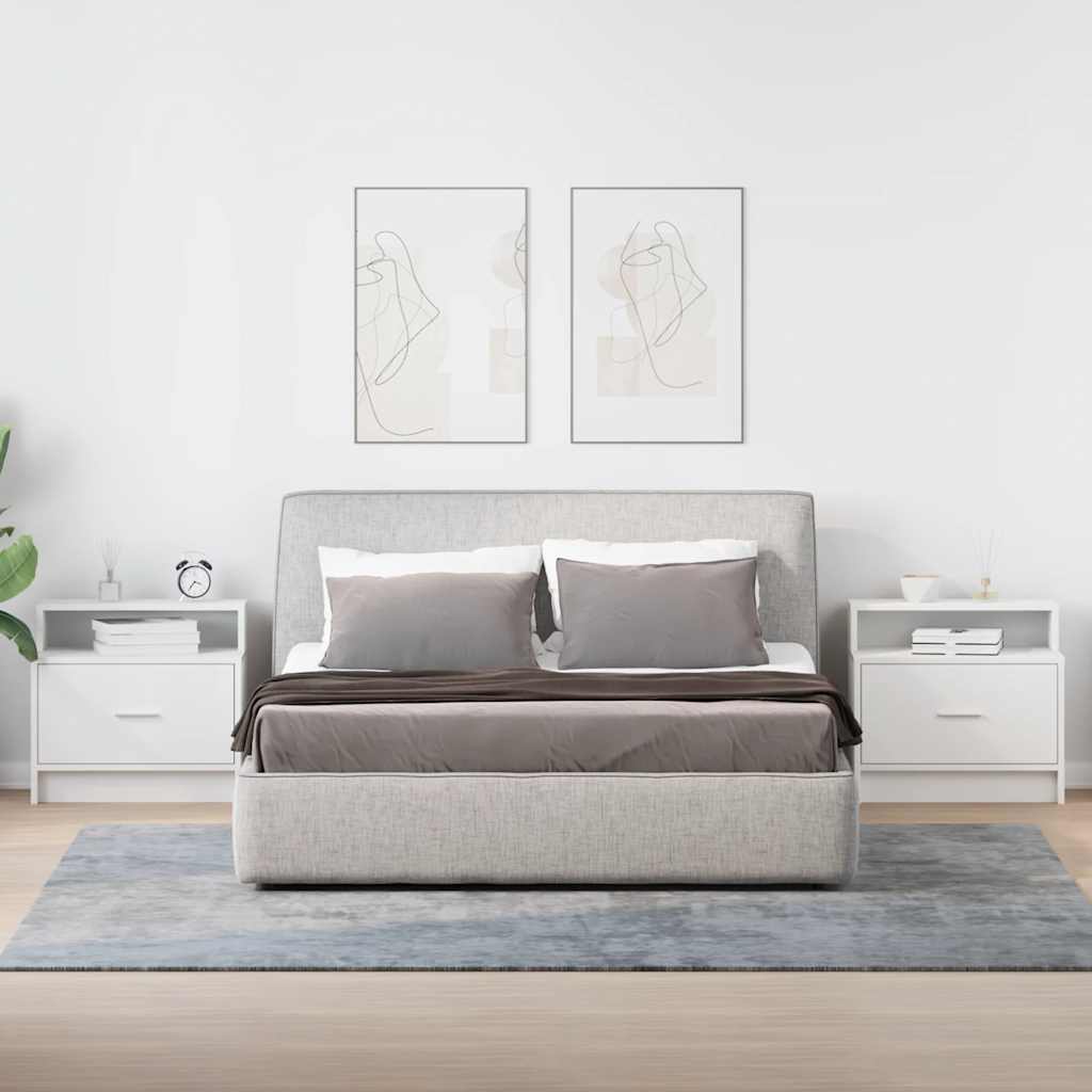 Sengeborde med skuffe stk. 51x31x47 cm - hvid, 2 - number 3.