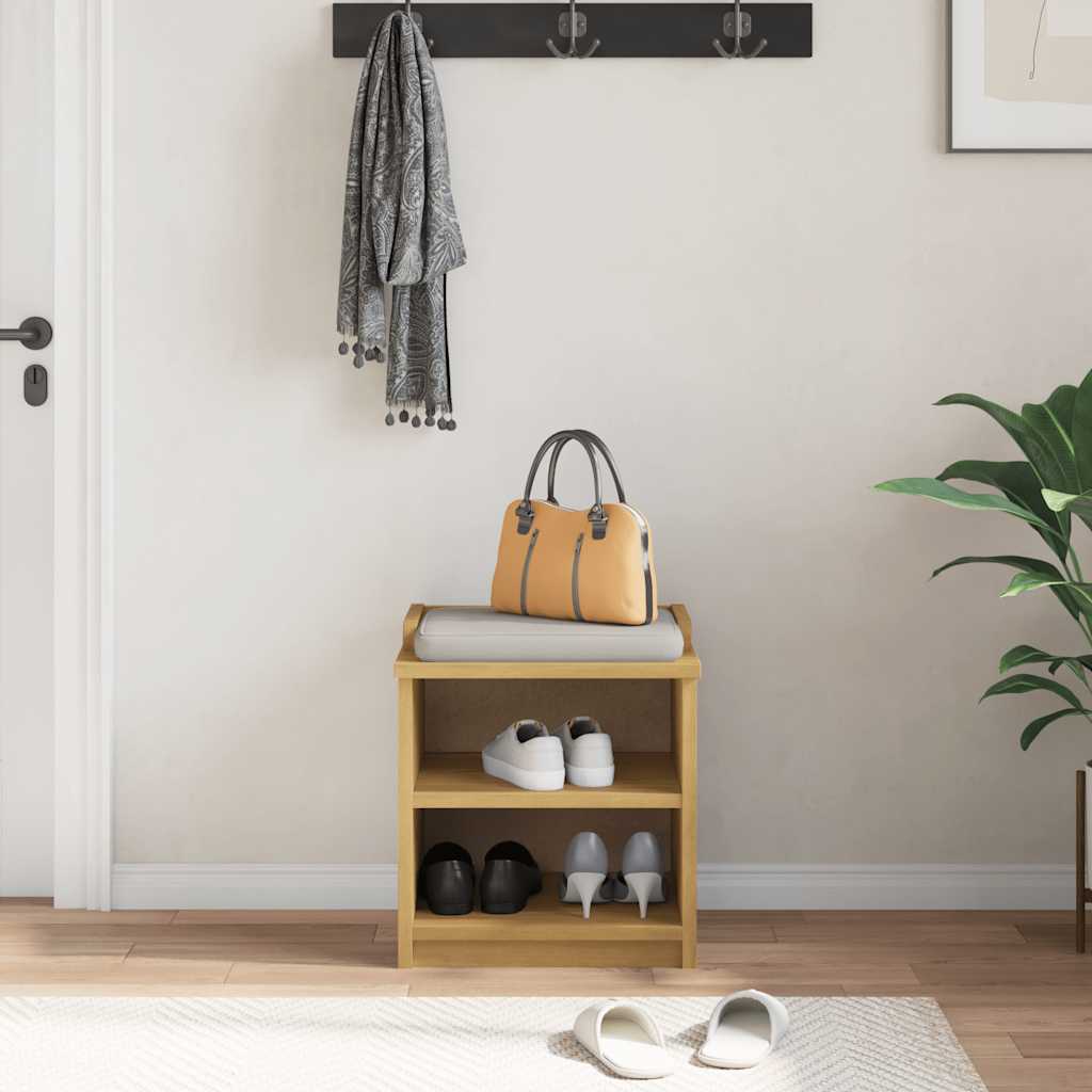 Entrébænk sandnes 45x40x50 cm massivt fyrretræ - wallnut - number 3.