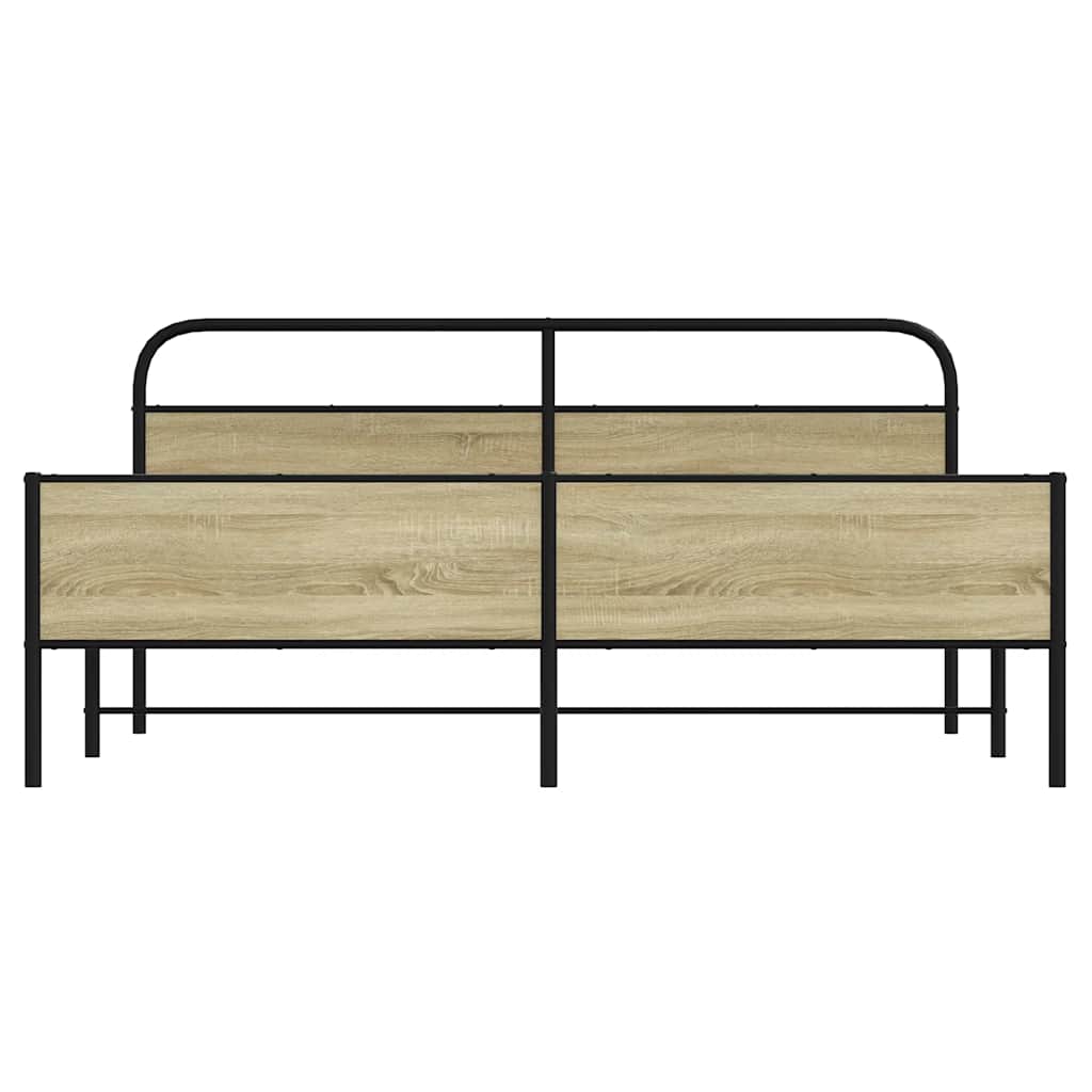 Rama łóżka bez materaca - sonoma -eg, 193 x 203 cm, z zagłówkiem i ogrodzeniem o wysokiej stopie - number 5.