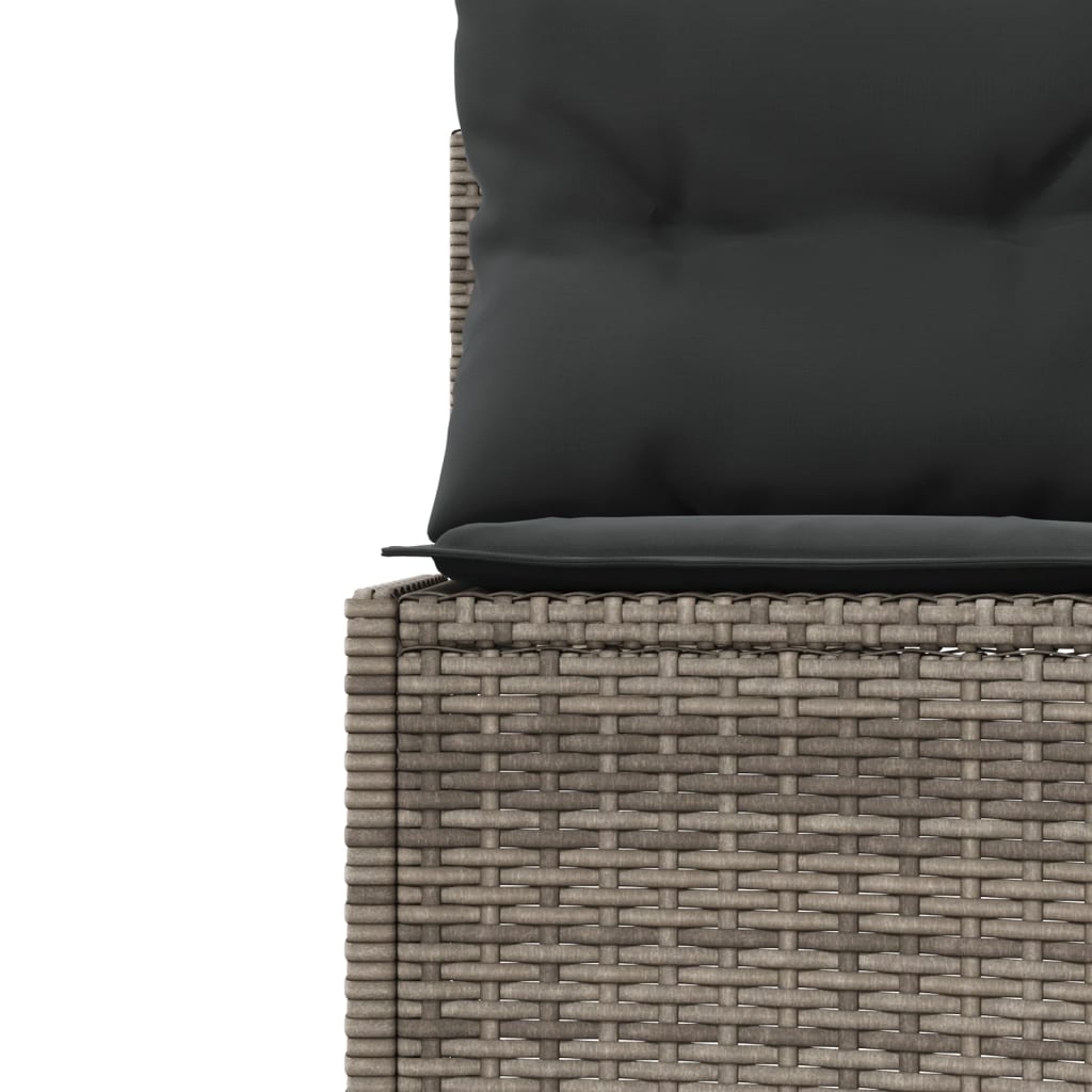 Havesofa med hynder polyrattan grå - grå og mørkegrå, 1, rund, pe rattan - number 6.