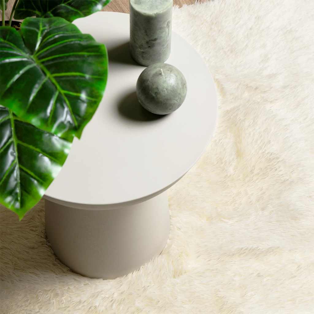 Tapis hirsute navarra high luv crème colored - crème, 60 x 100 cm, rectangulaire - number 8.