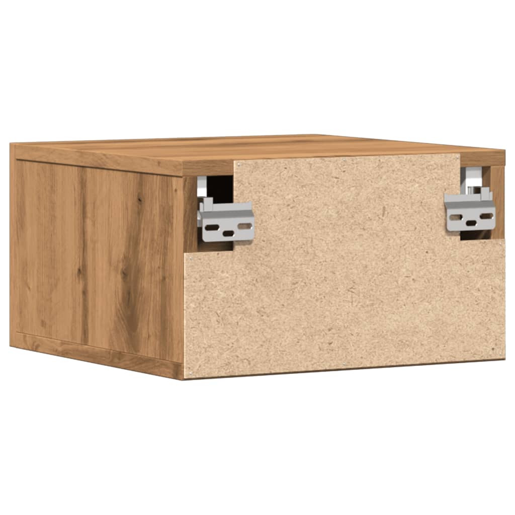 Væghængte sengeborde stk. 35x35x20 cm kunsteg - artisan eg, 2 - number 7.