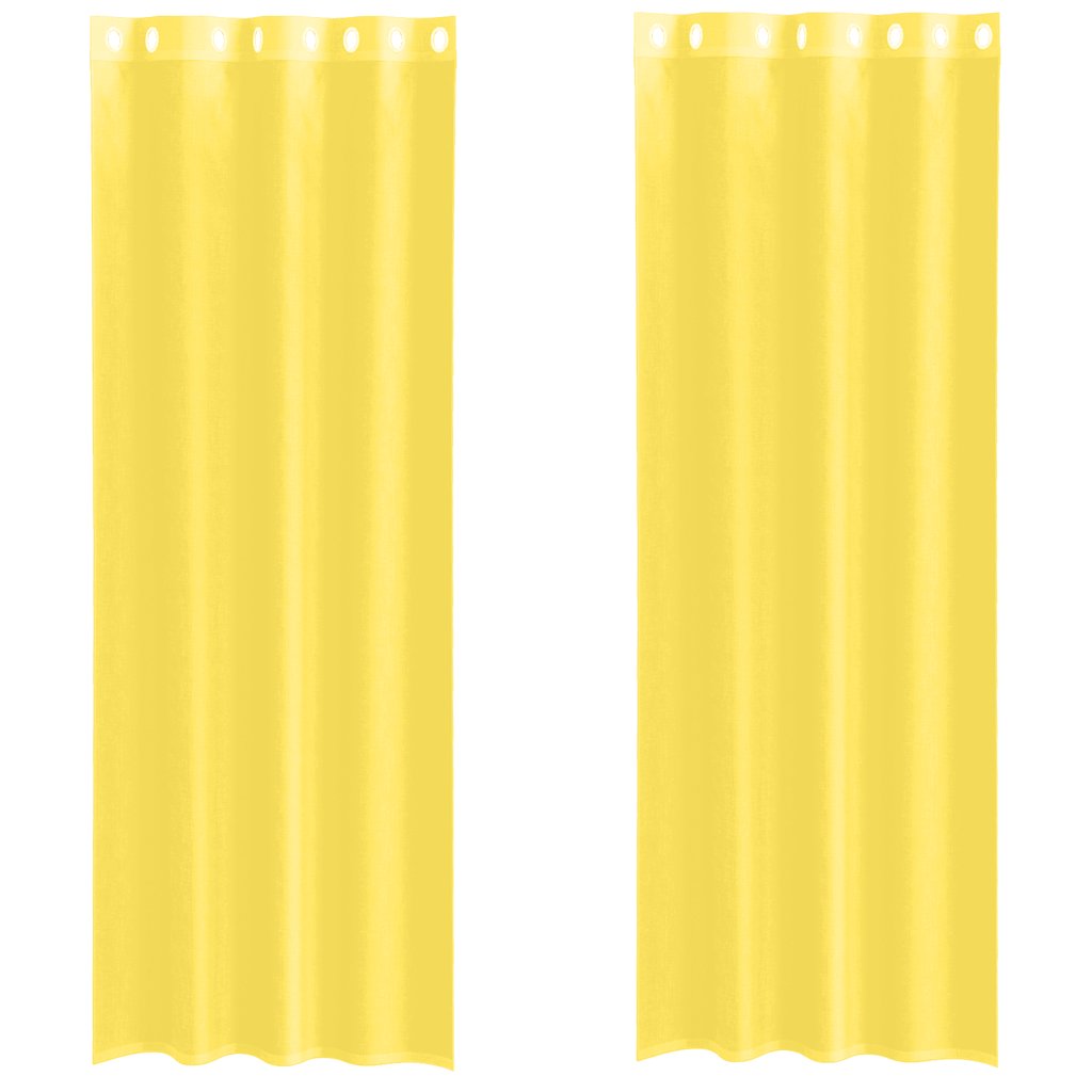 Rideaux voile avec boîtes 2 pc. - jaune, 140 x 260 cm, 1, avec les yeux - number 2.