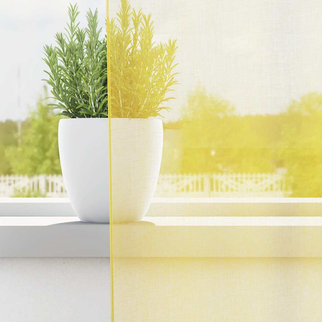 Rideaux voile avec boîtes 2 pc. - jaune, 140 x 260 cm, 1, avec les yeux - number 3.