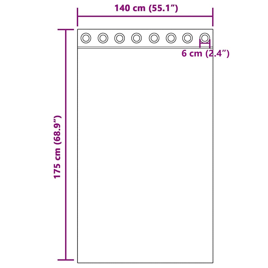 Rideaux voile avec boîtes 2 pc. - brun, 140 x 175 cm, 1, avec les yeux - number 8.
