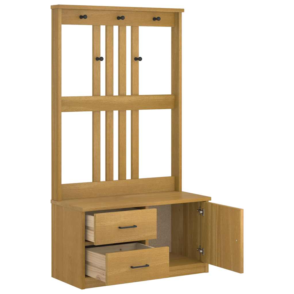 Wieszak na ubrania sandens 87x40x159,5 cm sosna lita - ooo 1 - number 6.