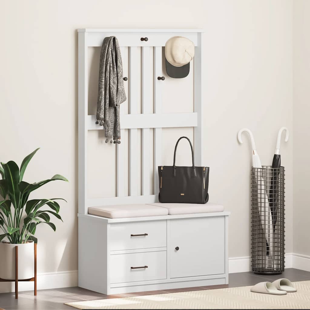 Wieszak na ubrania sandens 87x40x159,5 cm sosna lita biała - ooo 1 - number 3.