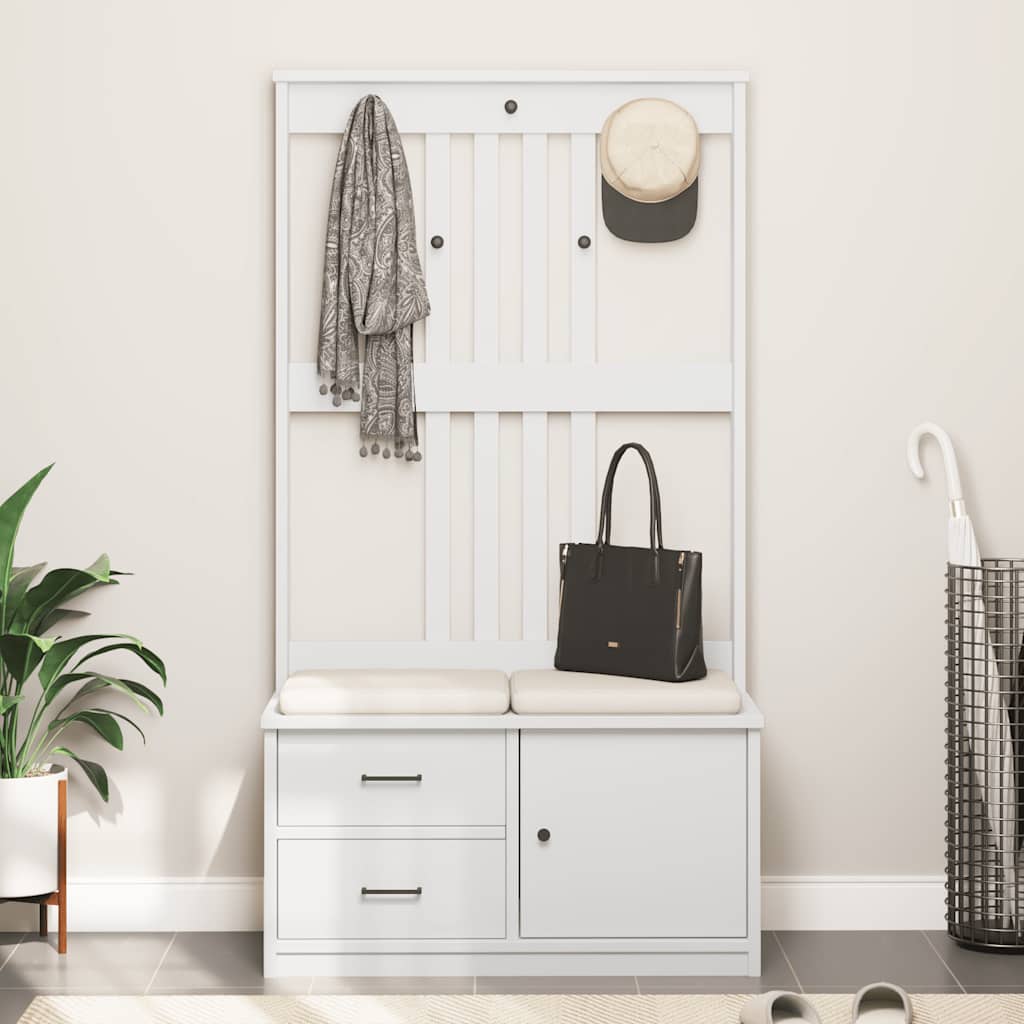 Wieszak na ubrania sandens 87x40x159,5 cm sosna lita biała - ooo 1 - number 4.