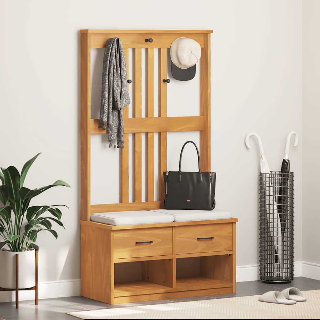 Hall træ sandens 87x40x159,5 cm massivt fyrretræ - akacie, 87 x 40 x 159.5 cm - number 1.