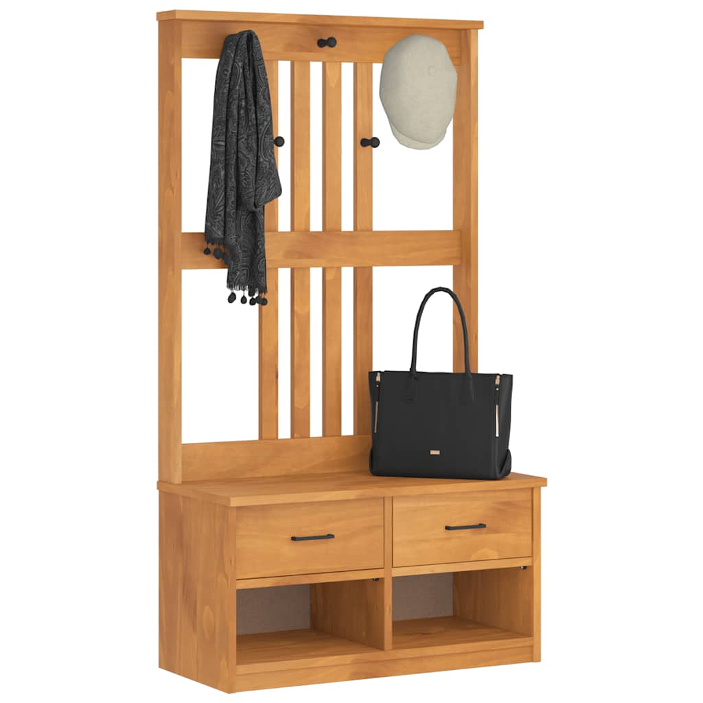 Hall træ sandens 87x40x159,5 cm massivt fyrretræ - akacie, 87 x 40 x 159.5 cm - number 4.