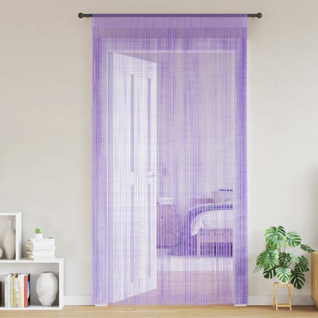Pcs des rideaux en fil. 100x250 cm - violet, 100 cm, 2 - number 1.