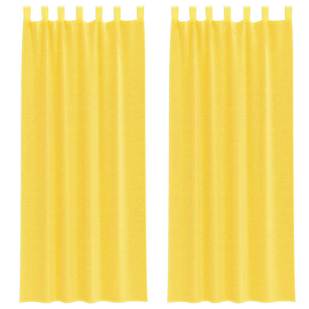 Curtains voile 2 pcs. - jaune, 140 x 260 cm, 1, avec boucles - number 2.