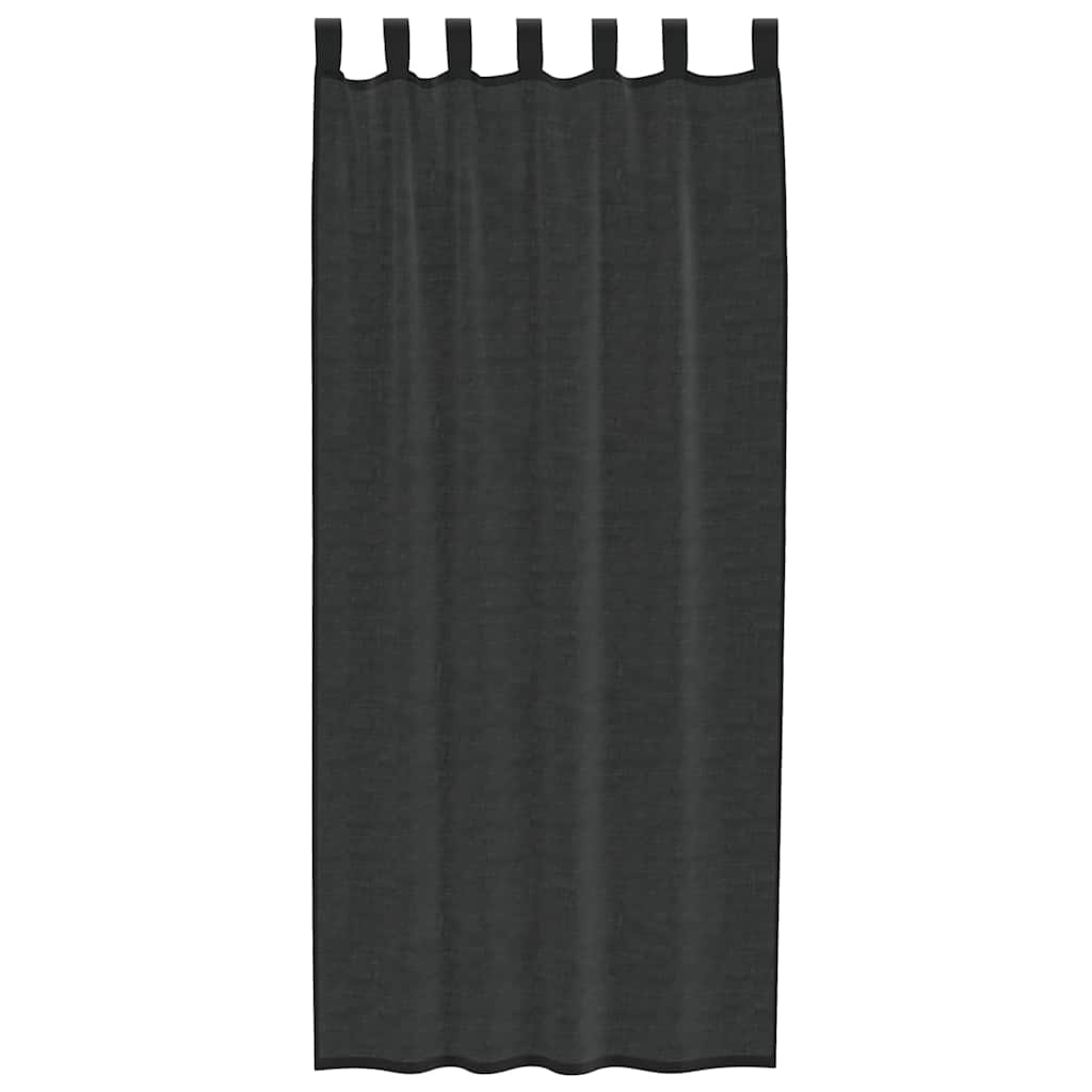 Rideaux voile avec onglet sur les 2 premiers pc. - noir, 140 x 245 cm, 1, avec course - number 4.